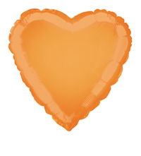 18" Orange Heart Foil Balloon